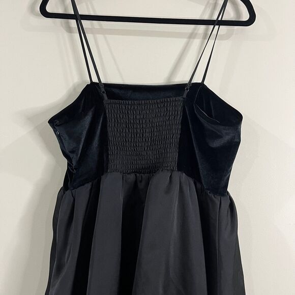 Du Paradis Anthropologie Mixed Media Mini Dress Black size XL - Picture 4 of 6